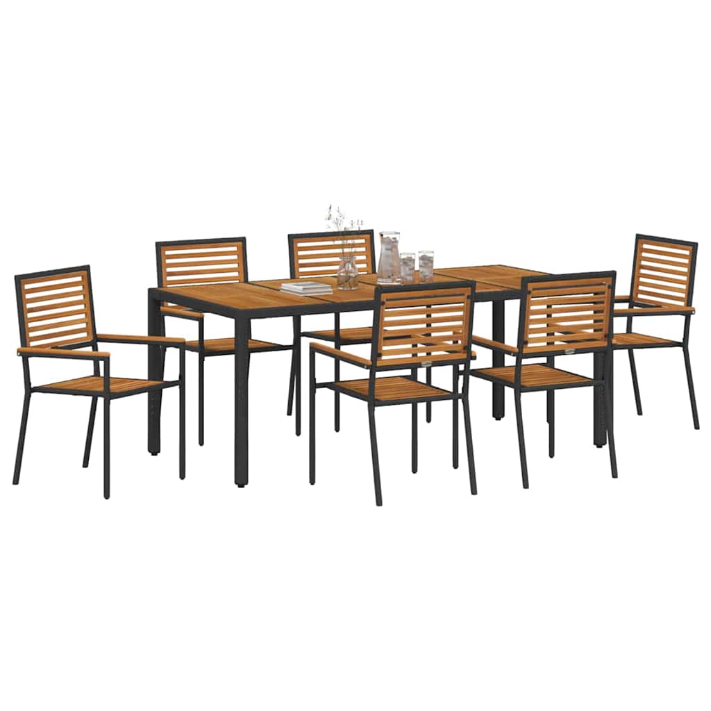 Garten Essgruppe 3 pcs Schwarz und Braun Poly-Rattan