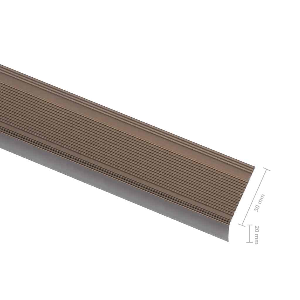 Treppenkantenprofile in L-Form 15 Stk. Aluminium 90 cm Silbern