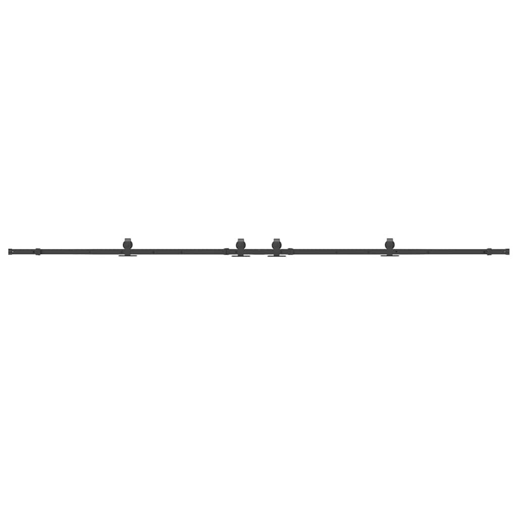 Schiebetürbeschlag-Set 366 cm Stahl Schwarz