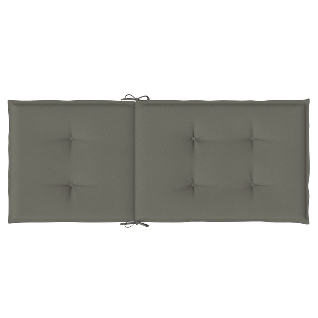 Hochlehner-Auflagen 2 Stk. Melange Anthrazit 120x50x7cm Stoff