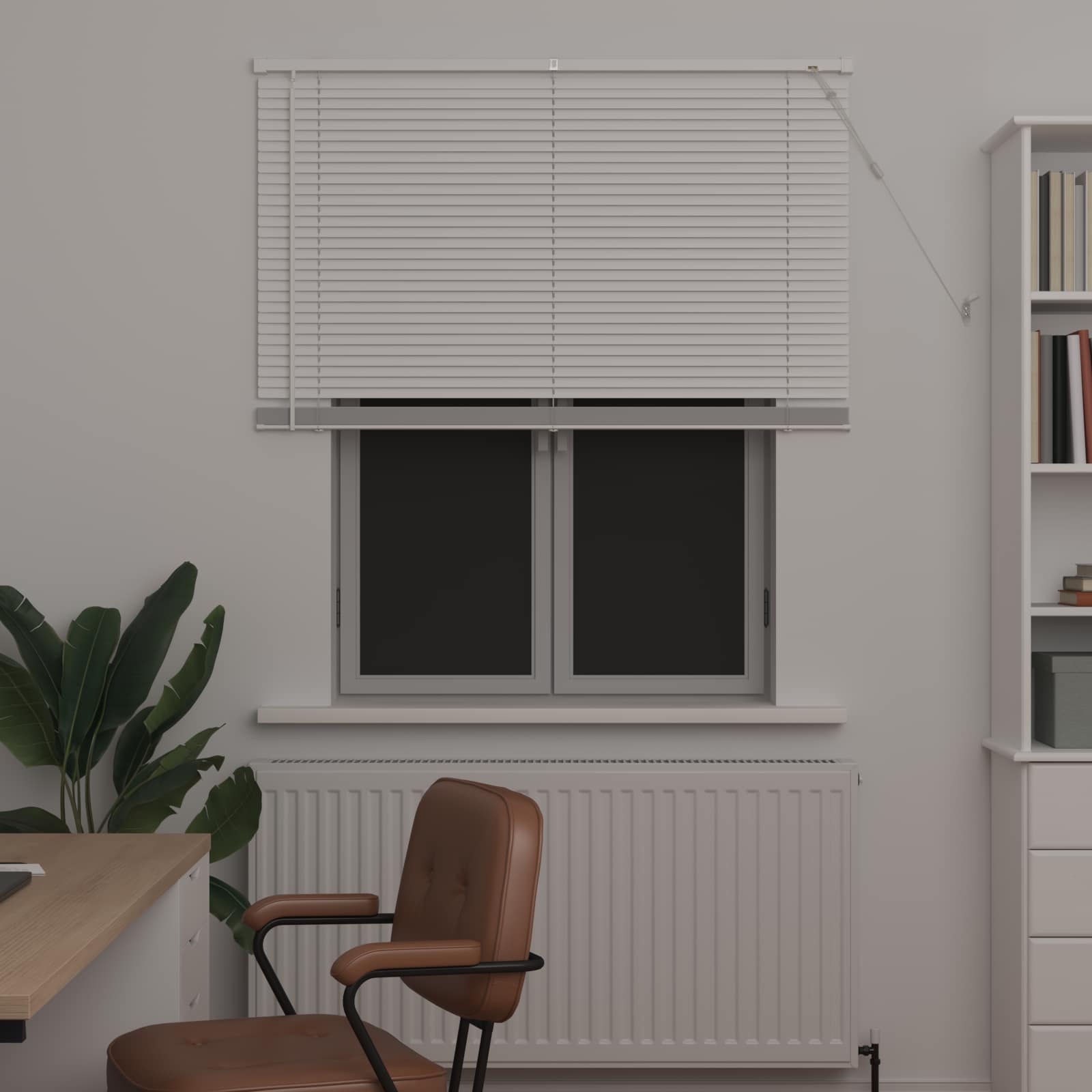 Jalousie Silber Grau 150 x 40 cm 25 mm PVC