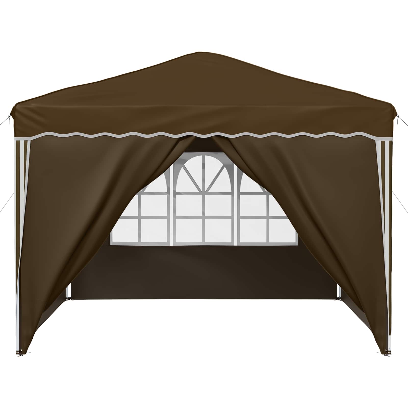 Pop-up Partyzelt 288 x 288 x 245 cm Creme Oxford-Stoff
