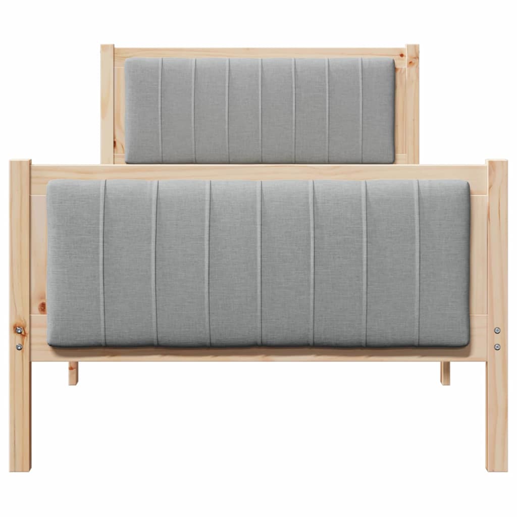 Bettgestell Braun und hellgrau 200 x 200 cm Massivholz Kiefer