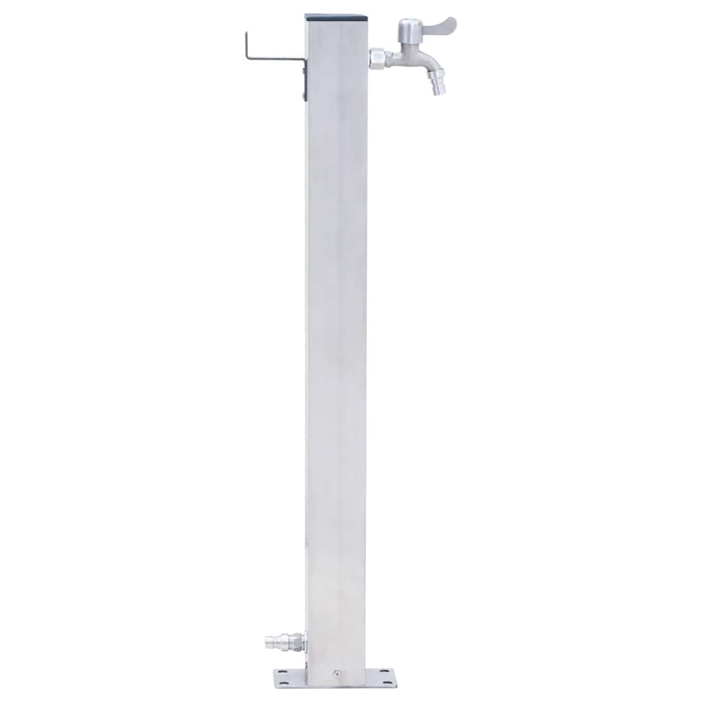 Wassersäule für den Garten 40 cm Edelstahl Quadratisch