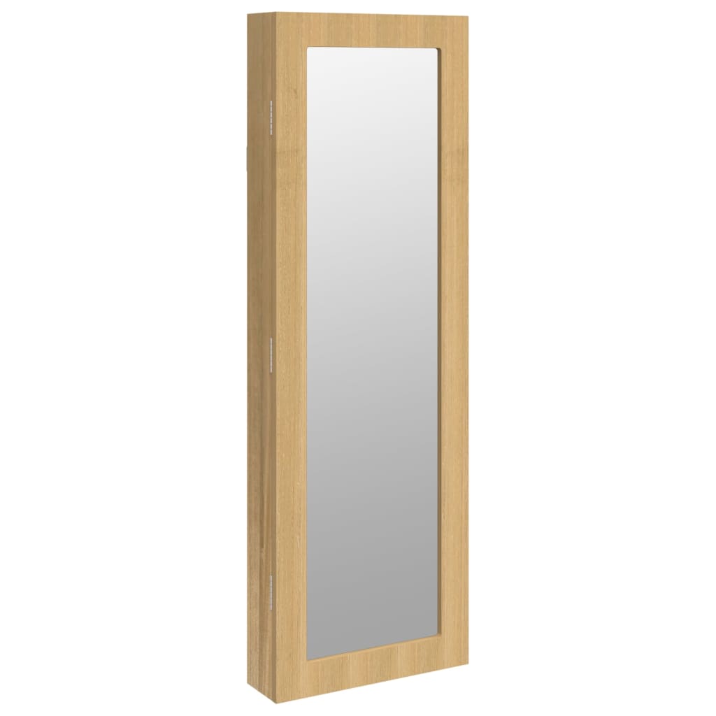 Schmuckschrank mit Spiegel Wandmontage Weiß 30x8,5x90 cm
