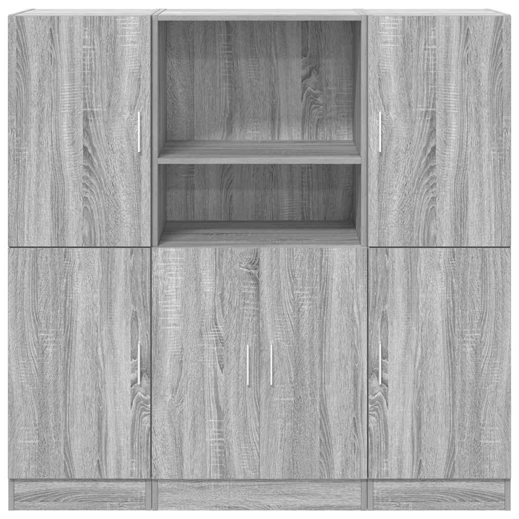 3-tlg. Küchenschrank-Set Weiß Holzwerkstoff