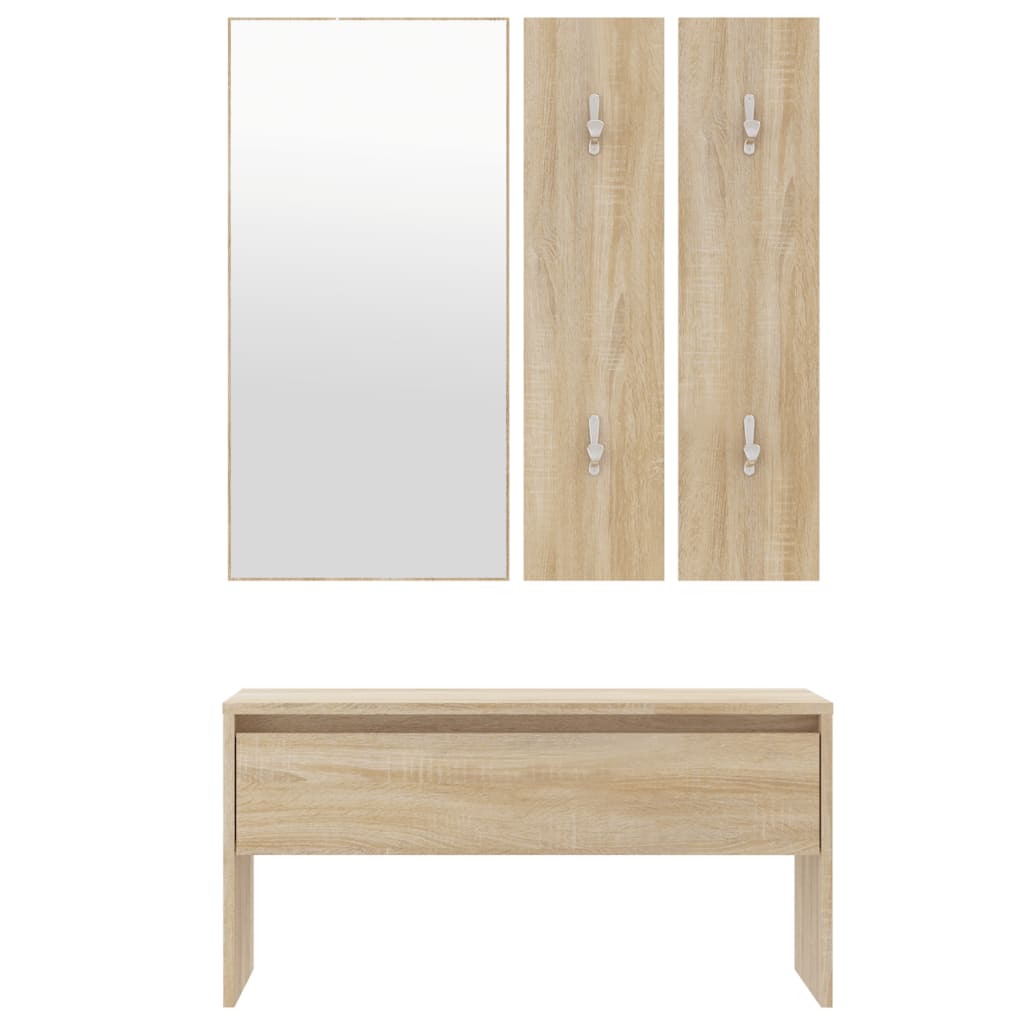 Garderoben-Set Weiß Holzwerkstoff