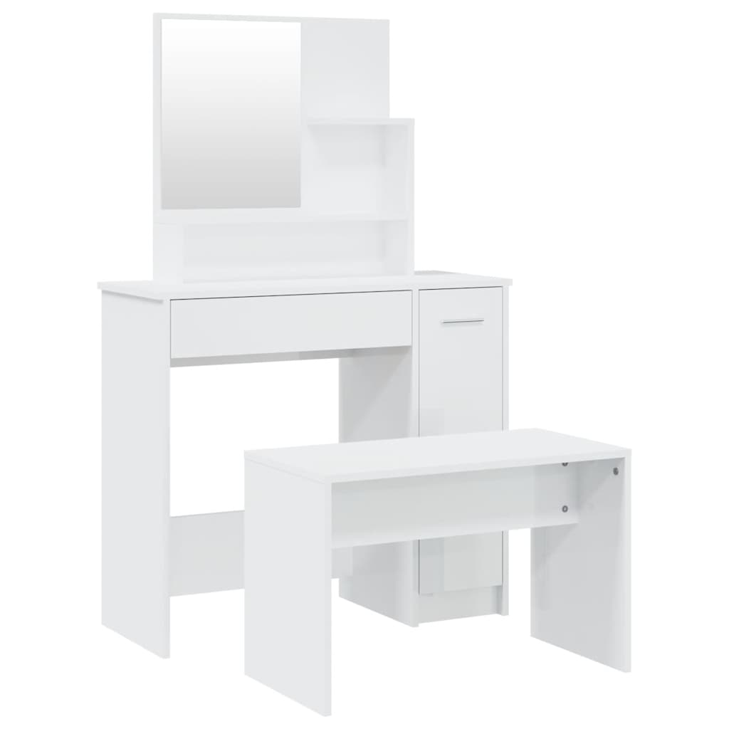 Schminktisch-Set Weiß 86,5x35x136 cm