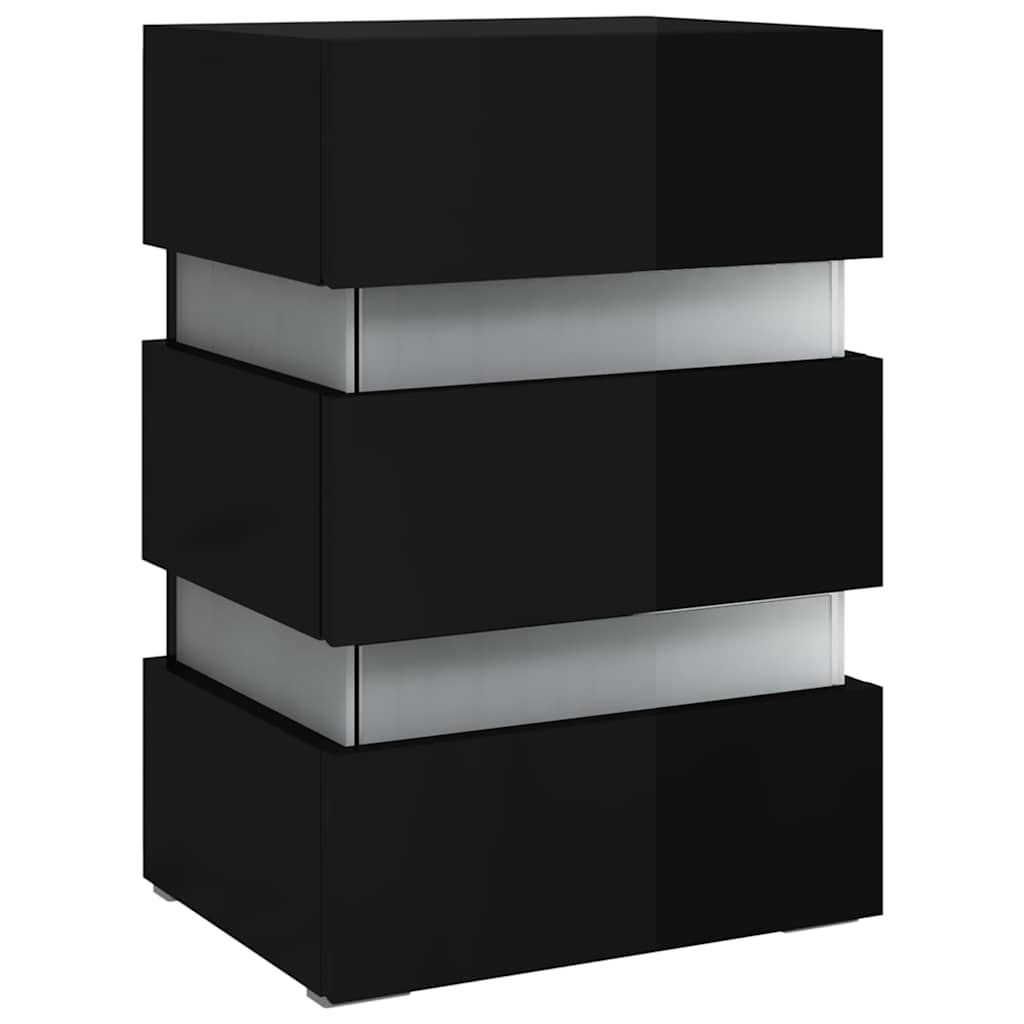 LED-Nachttisch Weiß 45x35x67 cm Holzwerkstoff