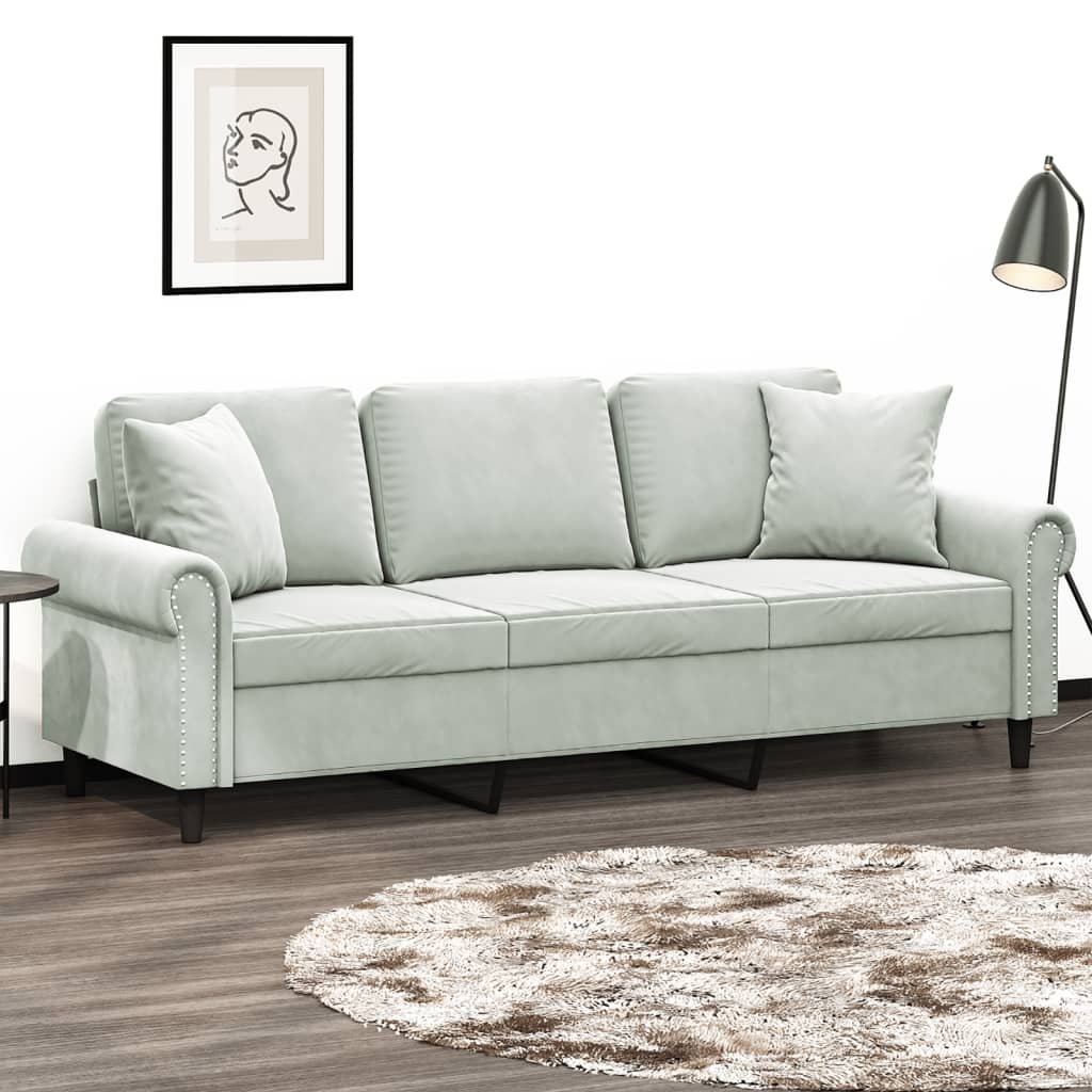 2-Sitzer-Sofa mit Zierkissen Dunkelgrün 120 cm Samt