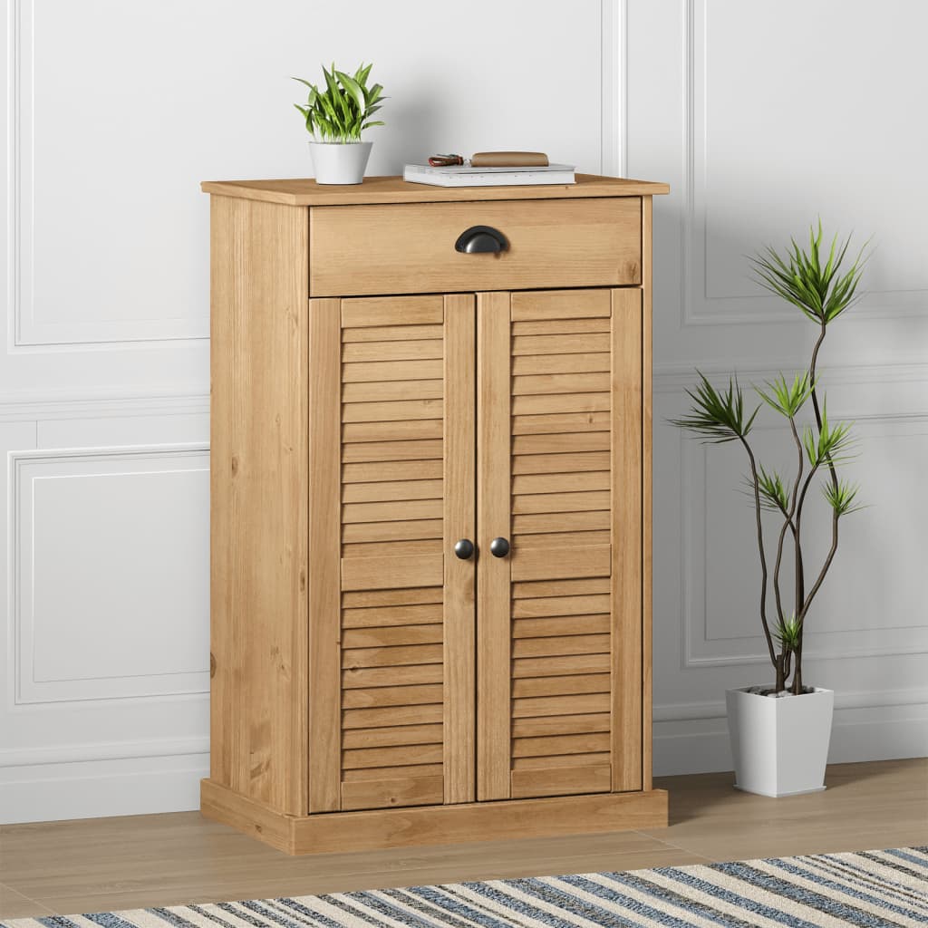 Schuhschrank VIGO Weiß 60x35x96 cm Massivholz Kiefer