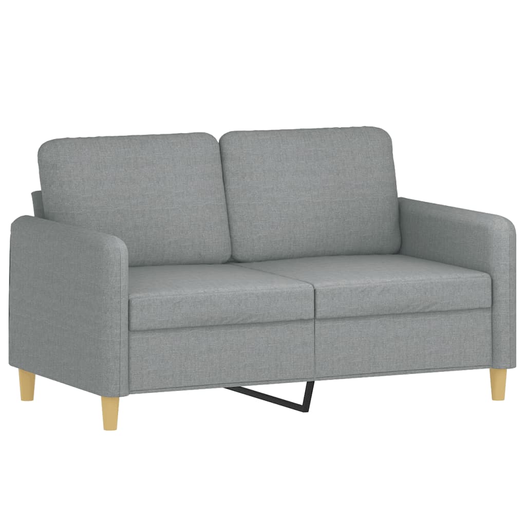 3-tlg. Sofagarnitur mit Kissen Braun Stoff