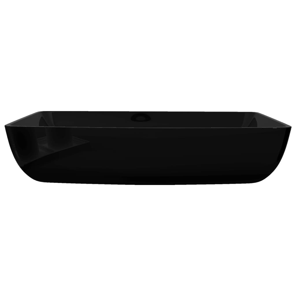 Keramik Waschtisch Waschbecken Rechteckig Weiß 71 x 39 cm