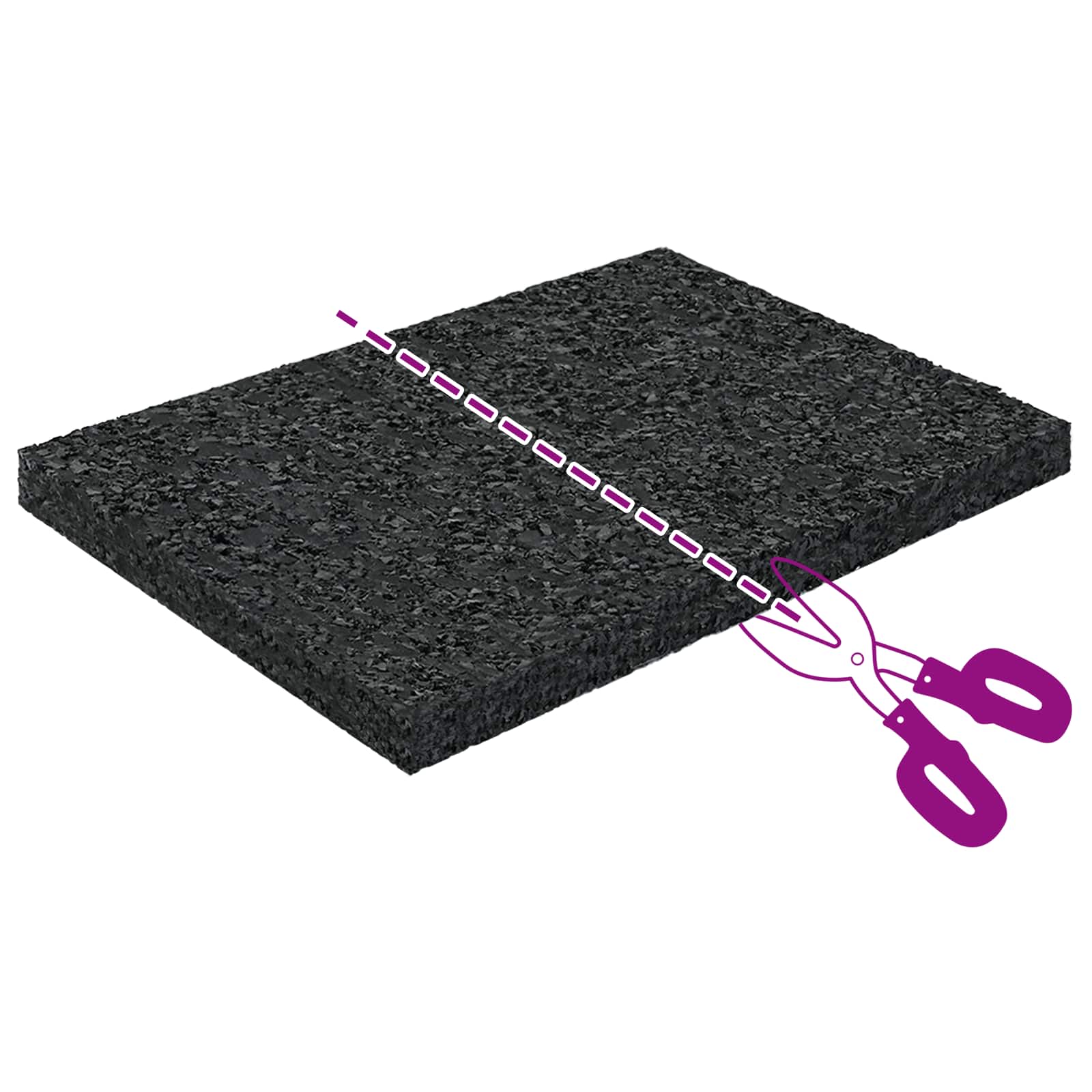 Gummigranulat-Patiopad Schwarz 6 x 9 x 0,3 cm Gummi