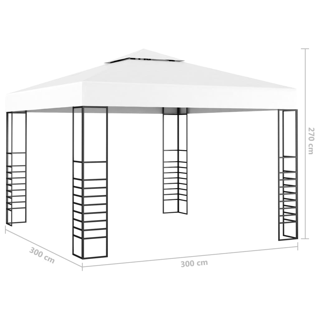 Gartenzelt mit LED-Lichterkette 3x3 m Anthrazit