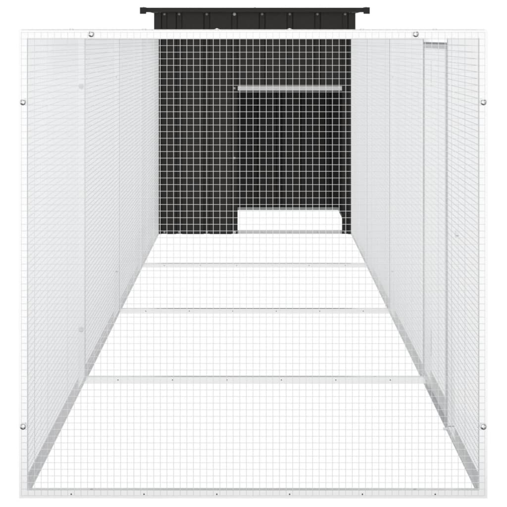 Hühnerkäfig Anthrazit 200x91x100 cm Verzinkter Stahl