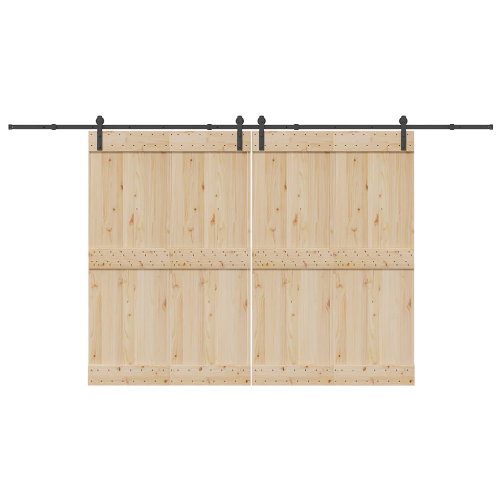 Schiebetürbeschlag-Set 366 cm Stahl Schwarz