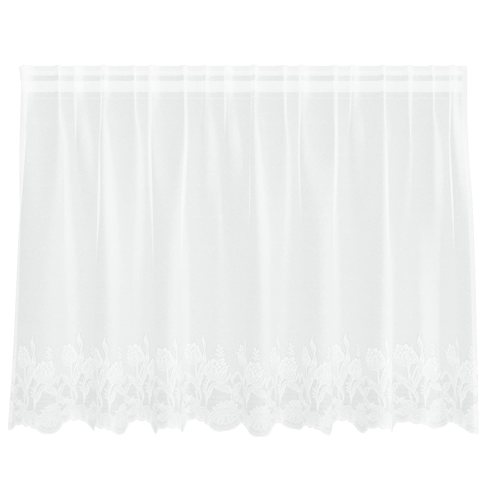 Spitzenvorhang mit Vorhängen Floral Weiß 80 x 150 cm Polyester