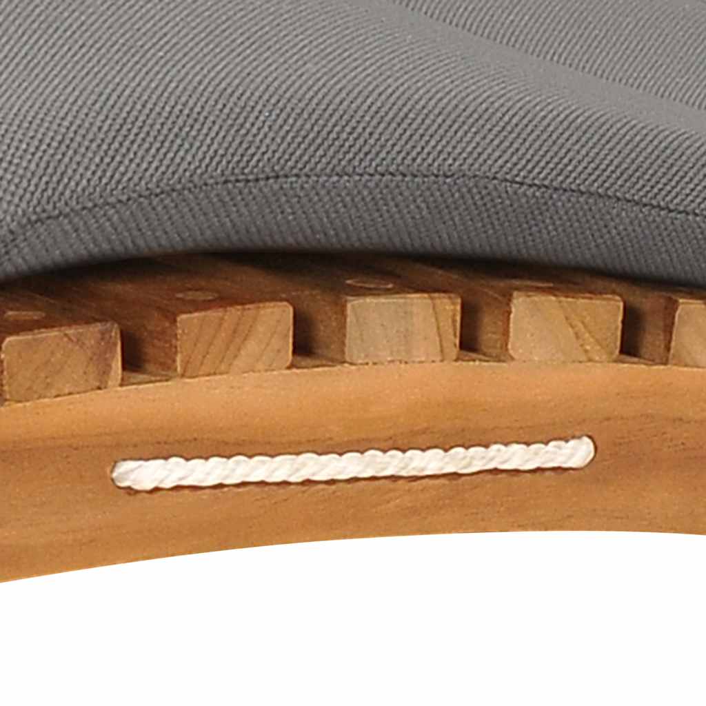 Klappbare Sonnenliege mit Cremeweißer Auflage Massivholz Teak