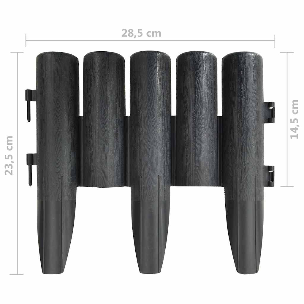 Rasenkanten 36 Stk. Grau 10 m PP