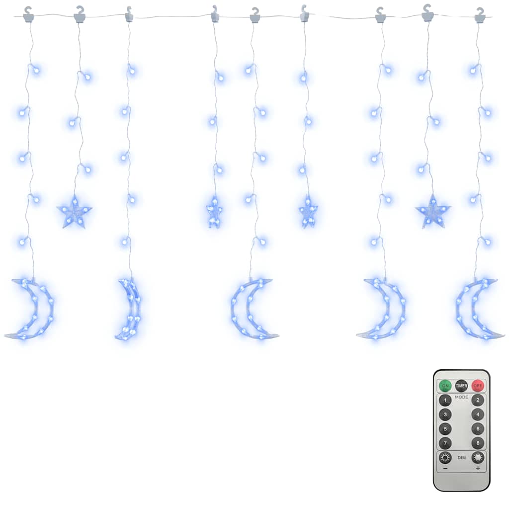 Lichterketten Stern und Mond Fernbedienung 138 LEDs Warmweiß