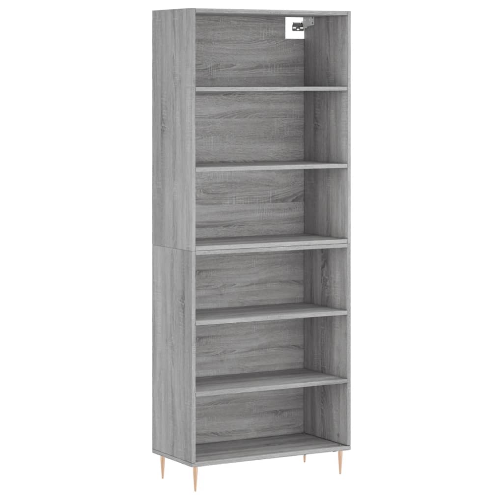 Highboard Hochglanz-Weiß 69,5x34x180 cm Holzwerkstoff