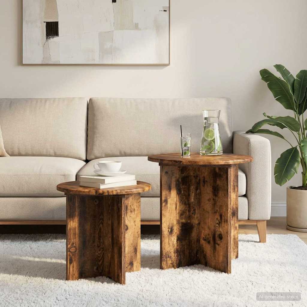 Beistelltisch-Set mit Speicher 2 pcs Holzwerkstoff