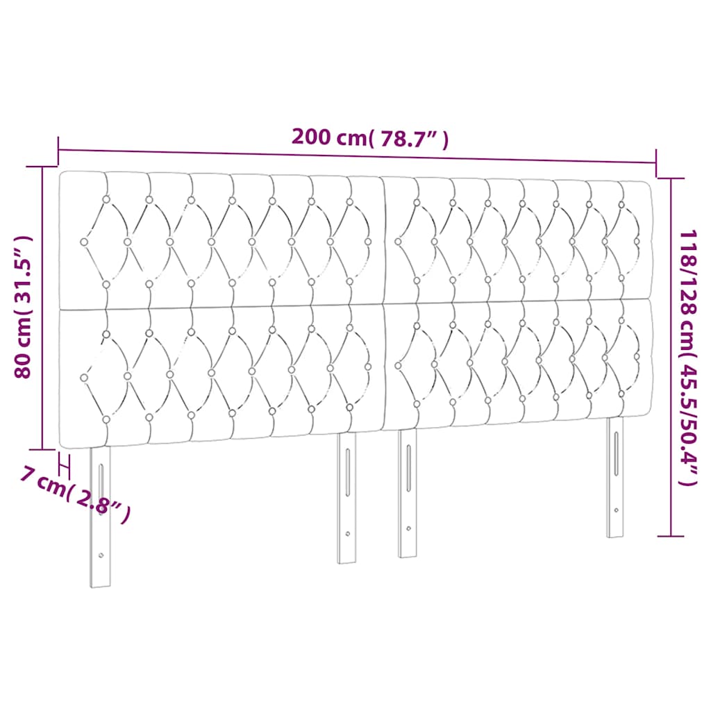 Kopfteil Hellgrau 80x7x118/128 cm Samt