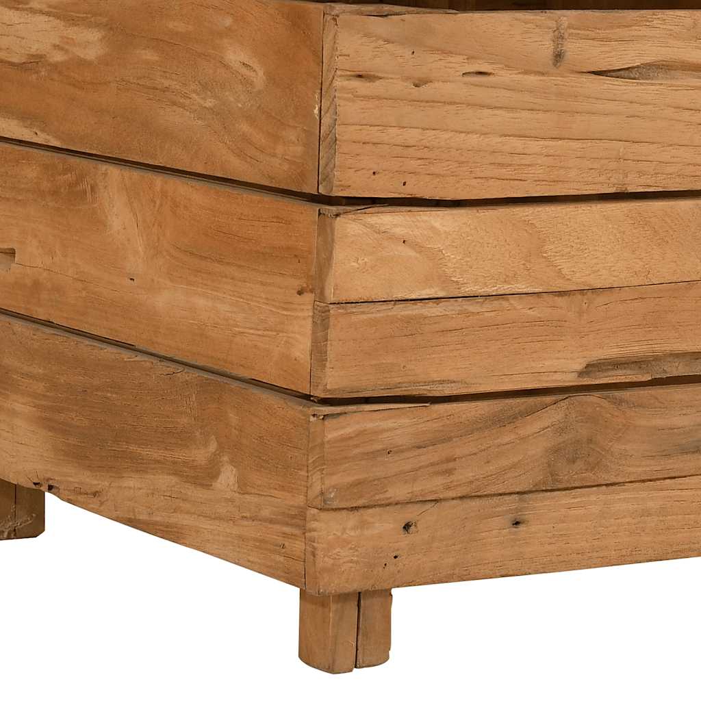 Hochbeet 100x40x72 cm Teak Altholz und Stahl
