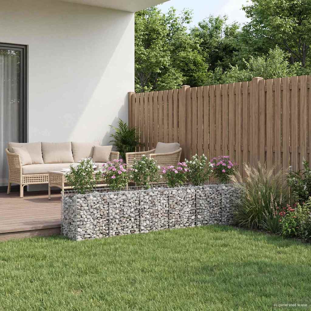 Gabionen-Hochbeet 2 pcs Silber