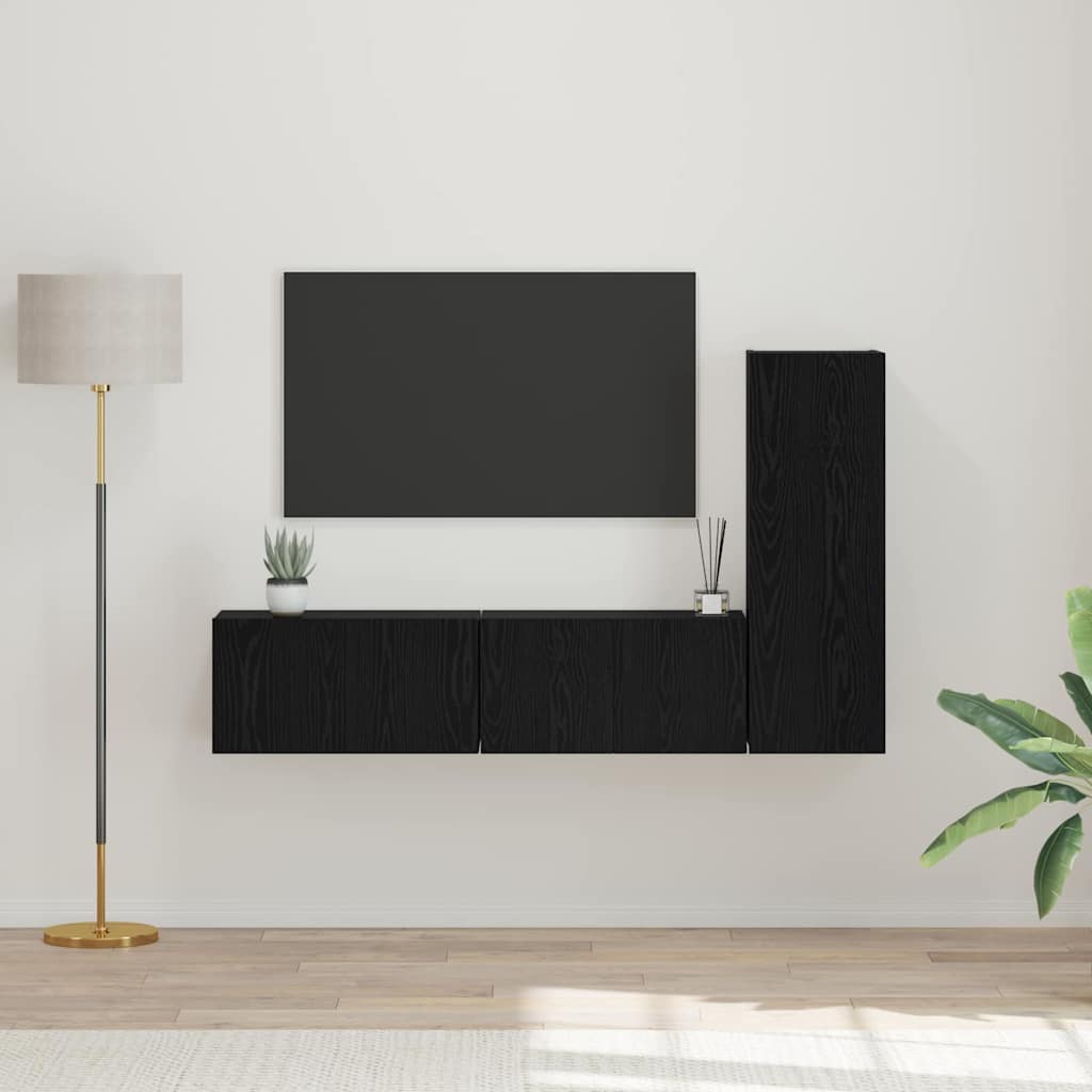 3-tlg. TV-Schrank-Set Weiß Holzwerkstoff