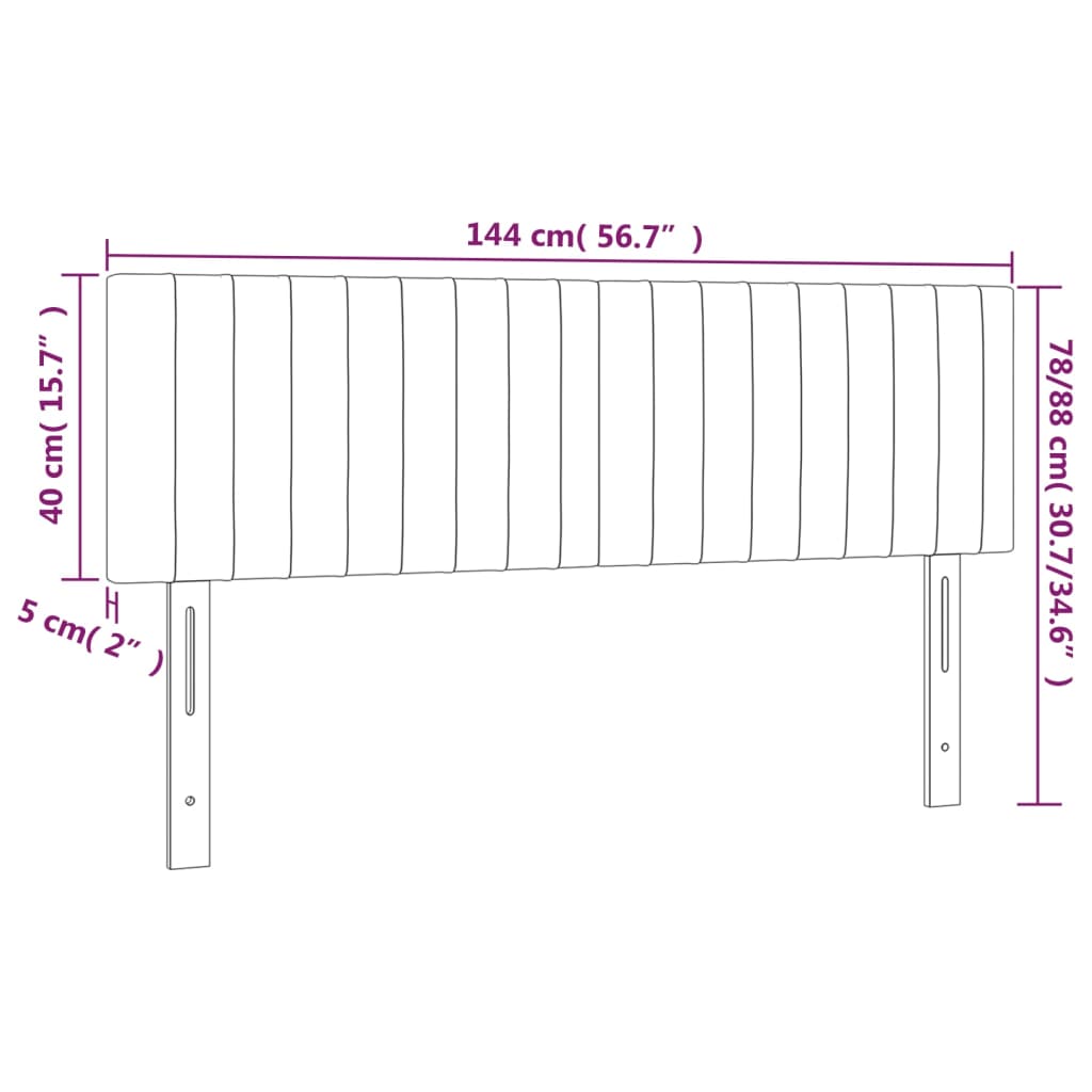 Kopfteil Hellgrau 80x5x118/128 cm Samt