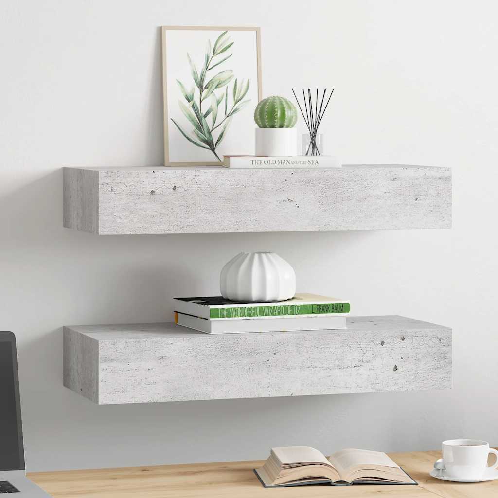 Wandregal mit Schublade Weiß 40x23,5x10 cm MDF