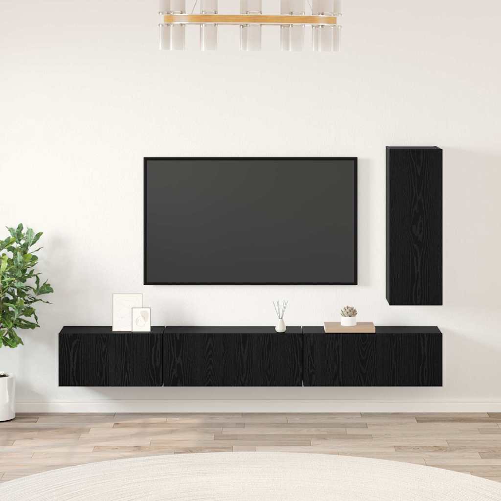 4-tlg. TV-Schrank-Set Weiß Holzwerkstoff