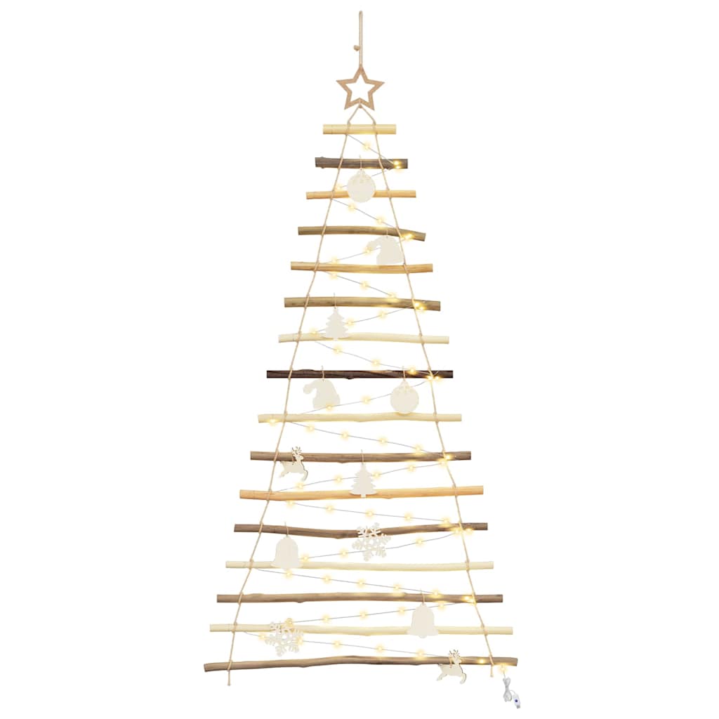 Weihnachtsbaum mit 30 LEDs Natur 90 cm Massives Eschenholz