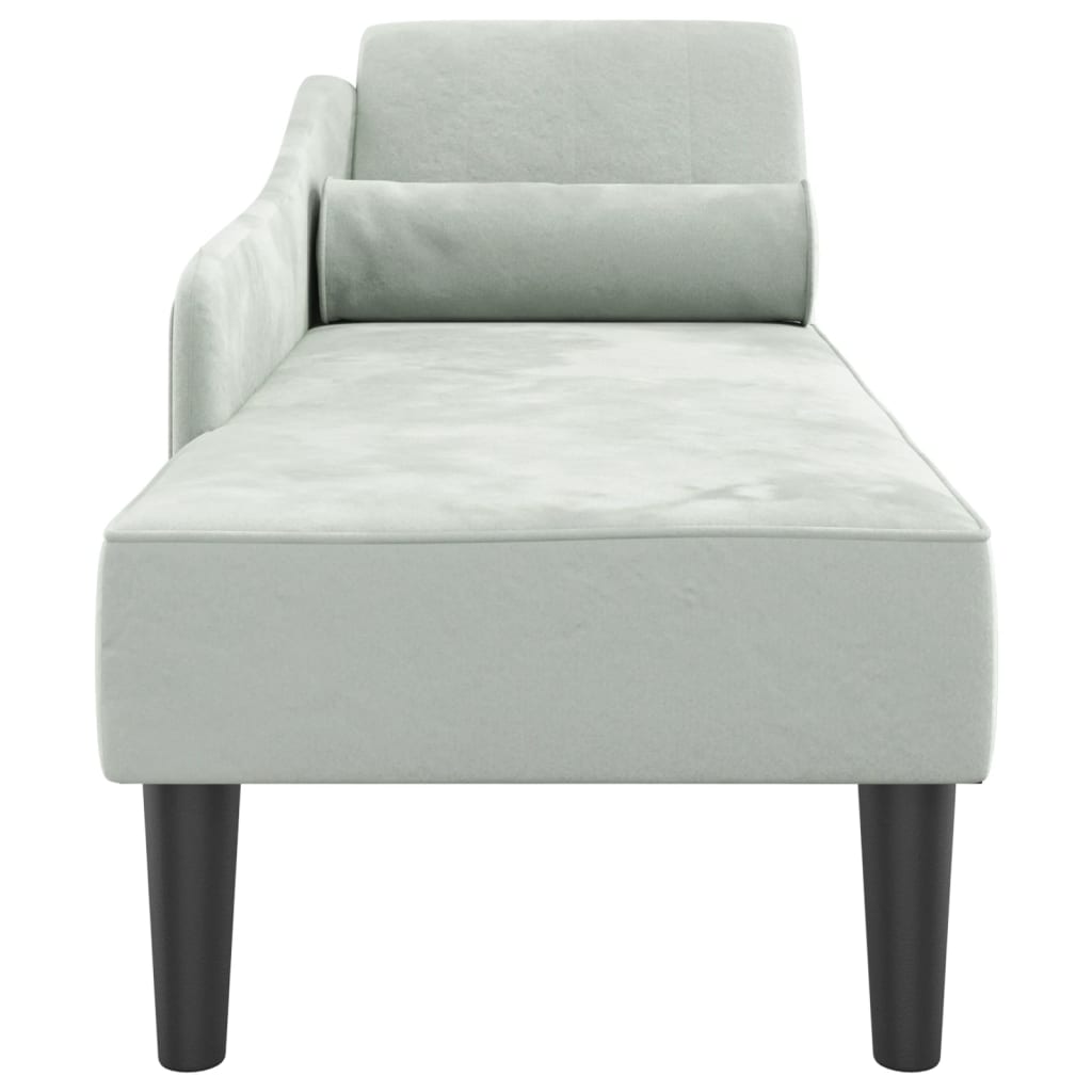 Chaiselongue mit Kissen Rosa Samt