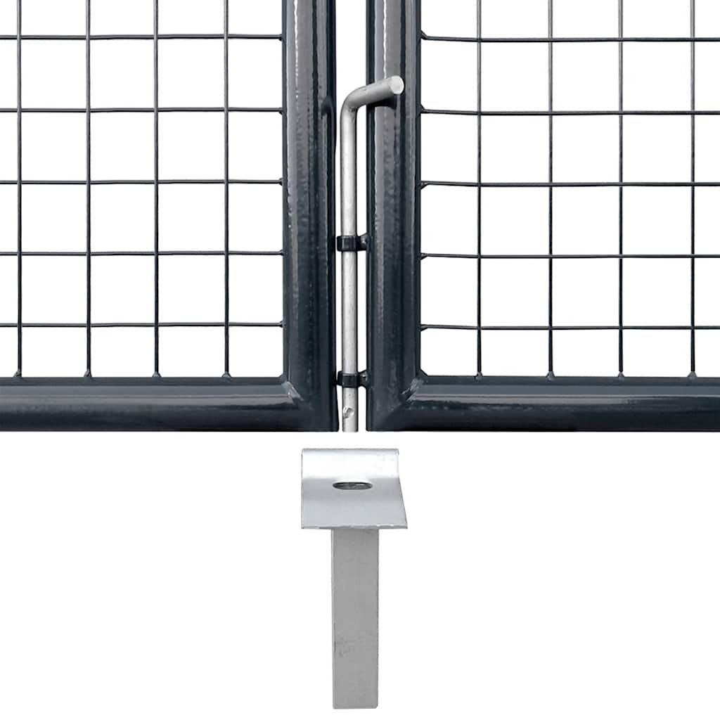 Gartentor aus Stahl 350 x 75 cm Grün