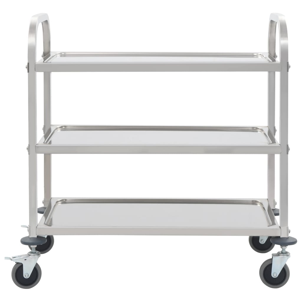 2-Stufiger Servierwagen 96,5 x 55 x 90 cm Edelstahl