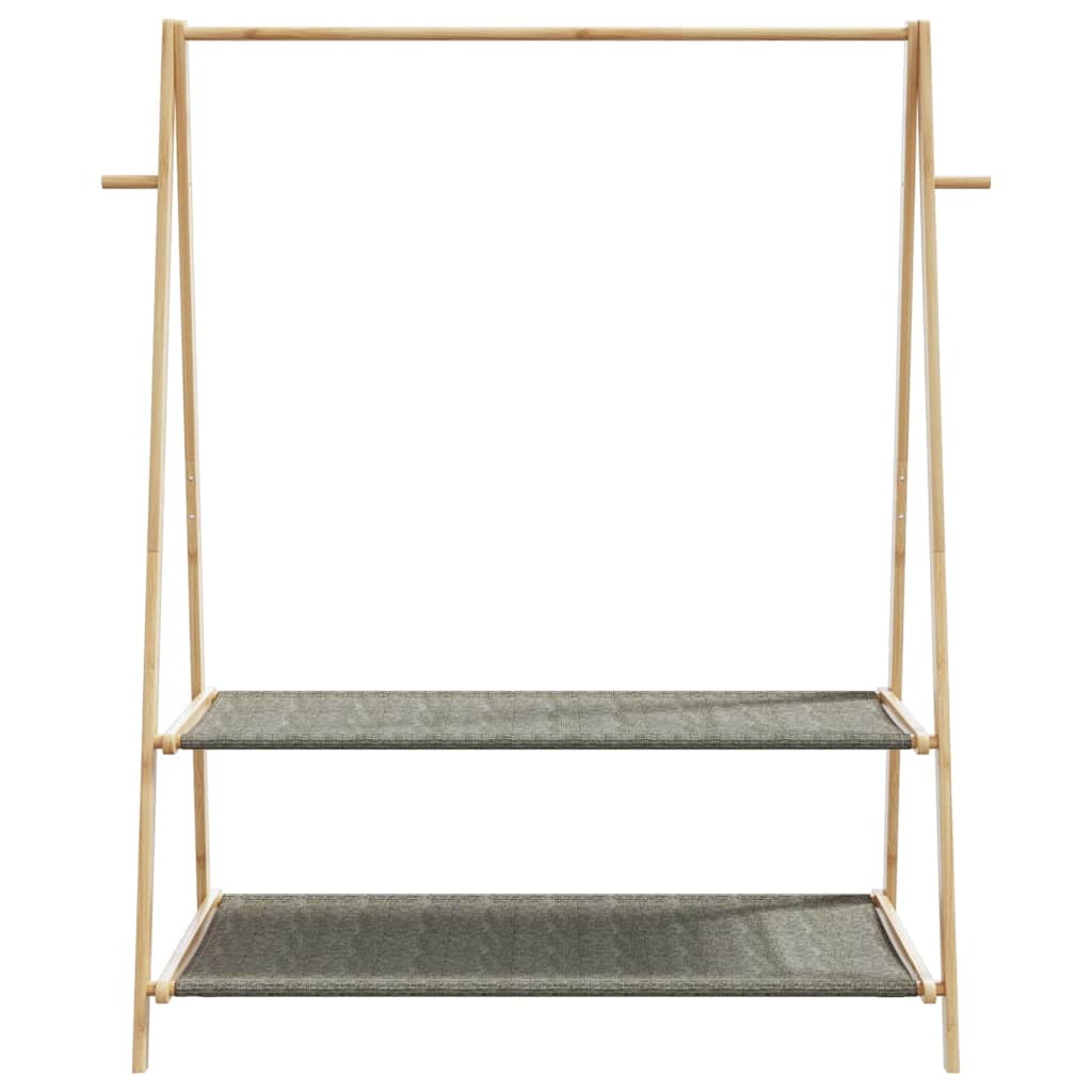 Kleiderständer mit Ablagen und Rollen 96x45,5x155,5 cm Bambus