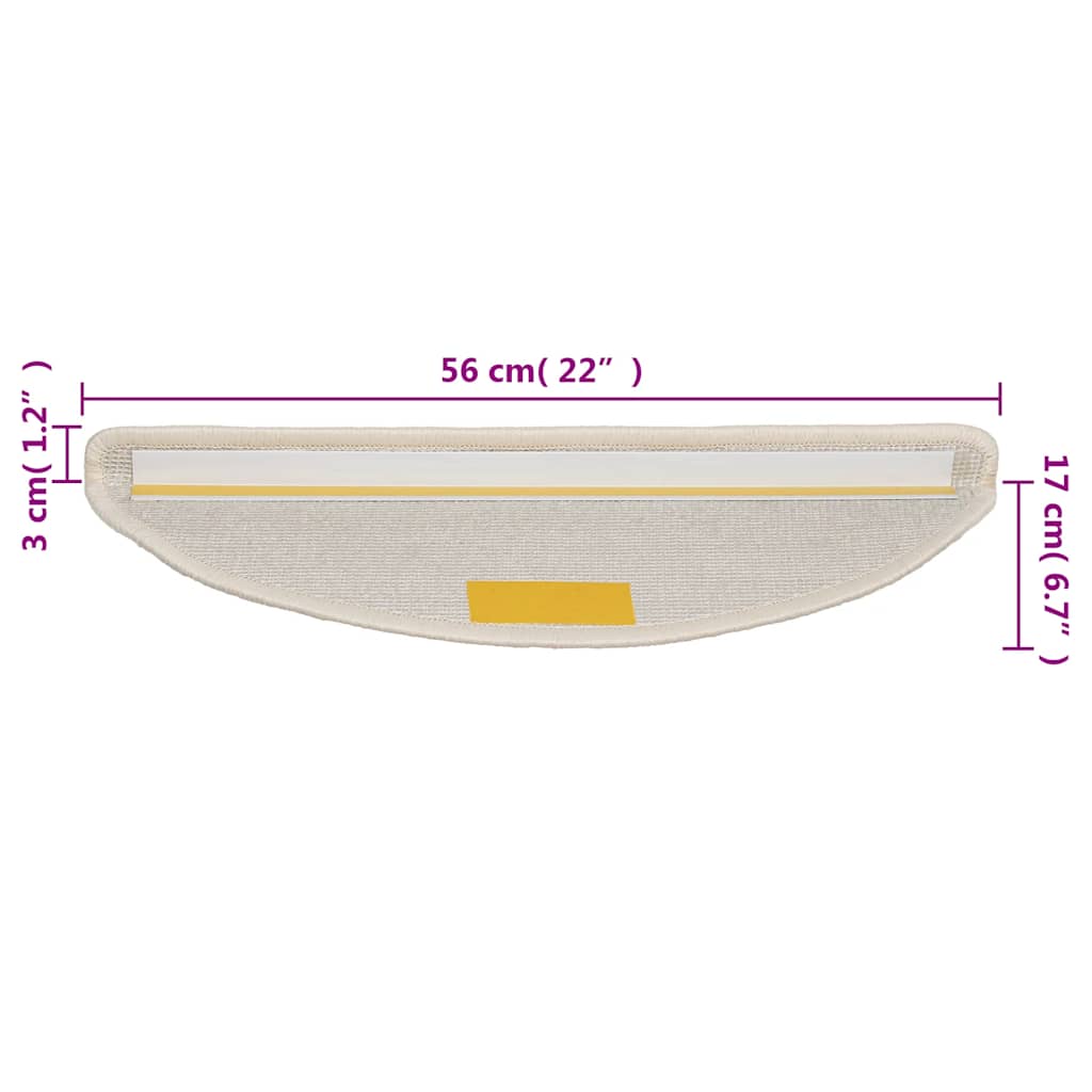 Stufenmatten 15 Stk. 56x17x3 cm Grau Halbrund