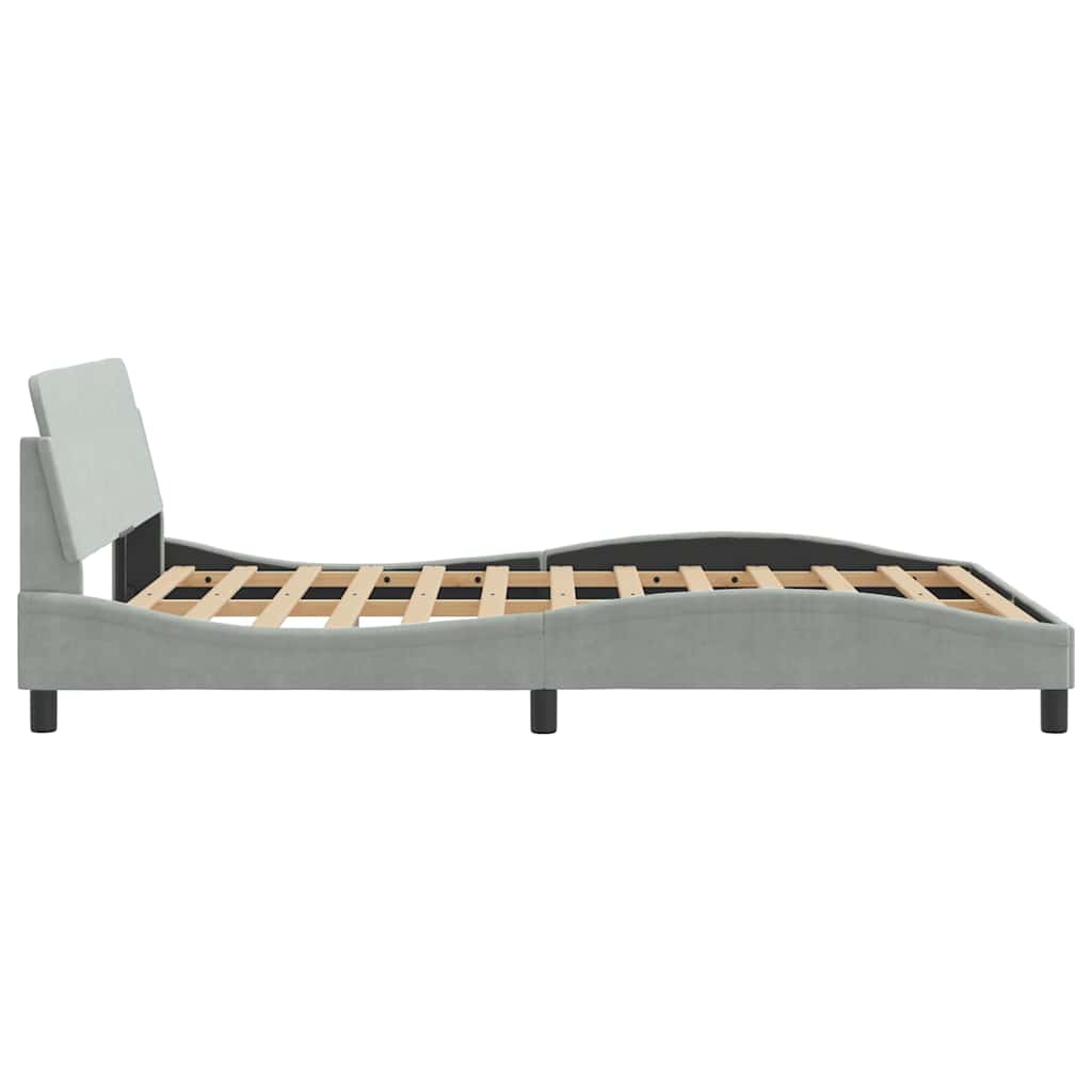 Bettgestell "Dover" Hellgrau 80x200 cm Samt