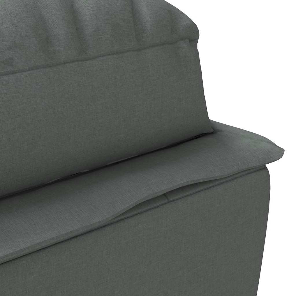 Chaiselongue mit Kissen Hellgrau Stoff
