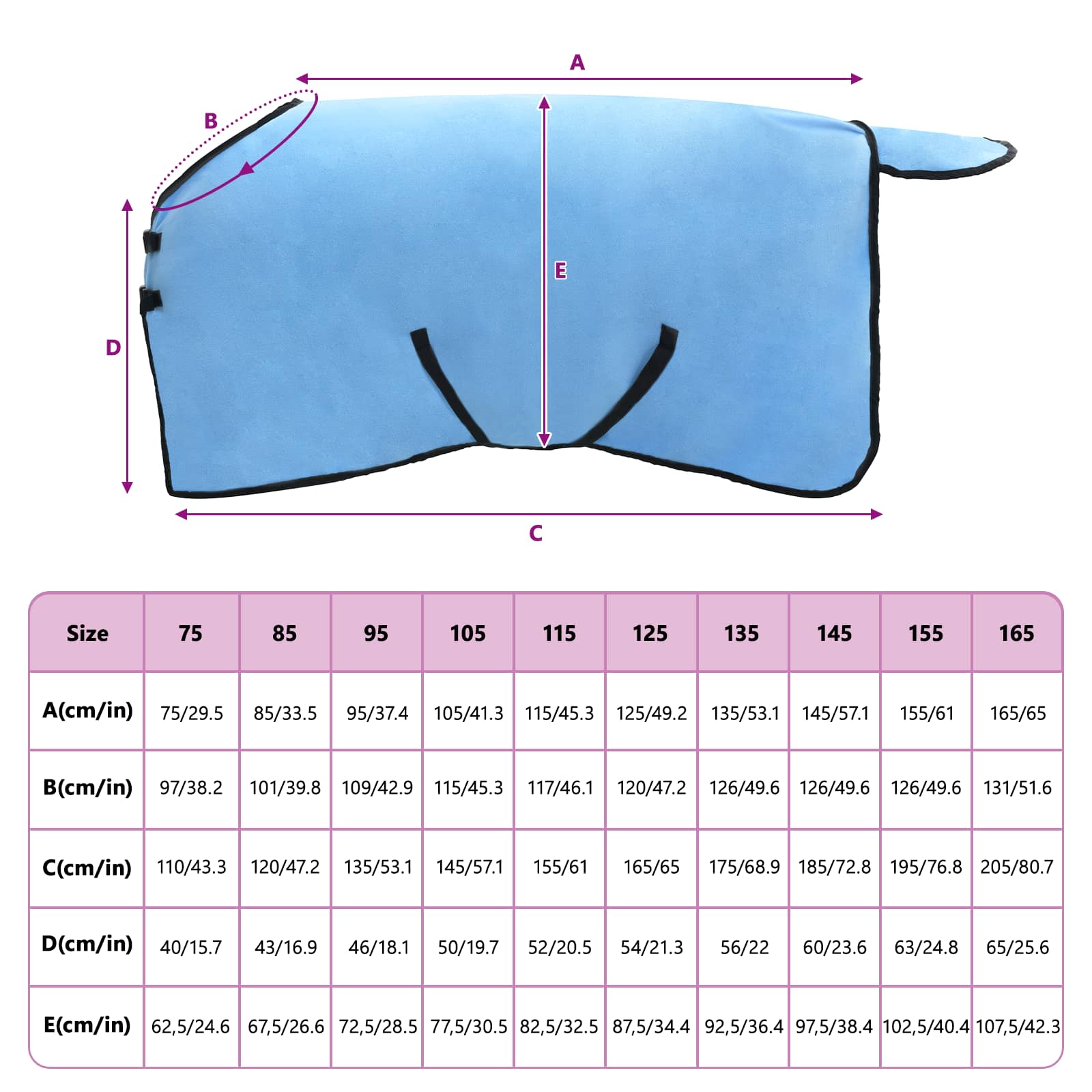 Pferdedecke Volles Aqua 75 cm Polyester