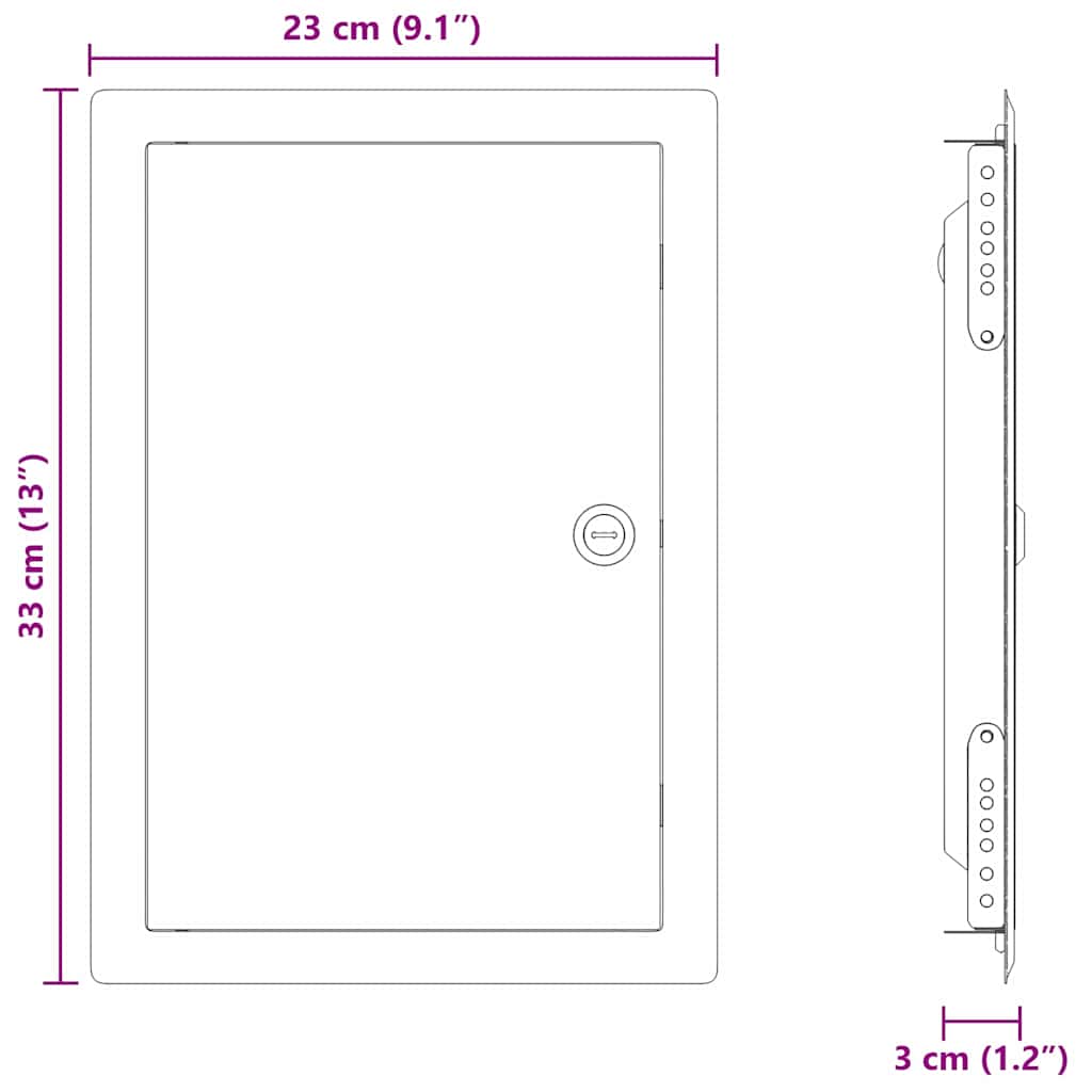 Zugangsklappe 2 pcs Weiß 23 x 23 x 3 cm Stahl