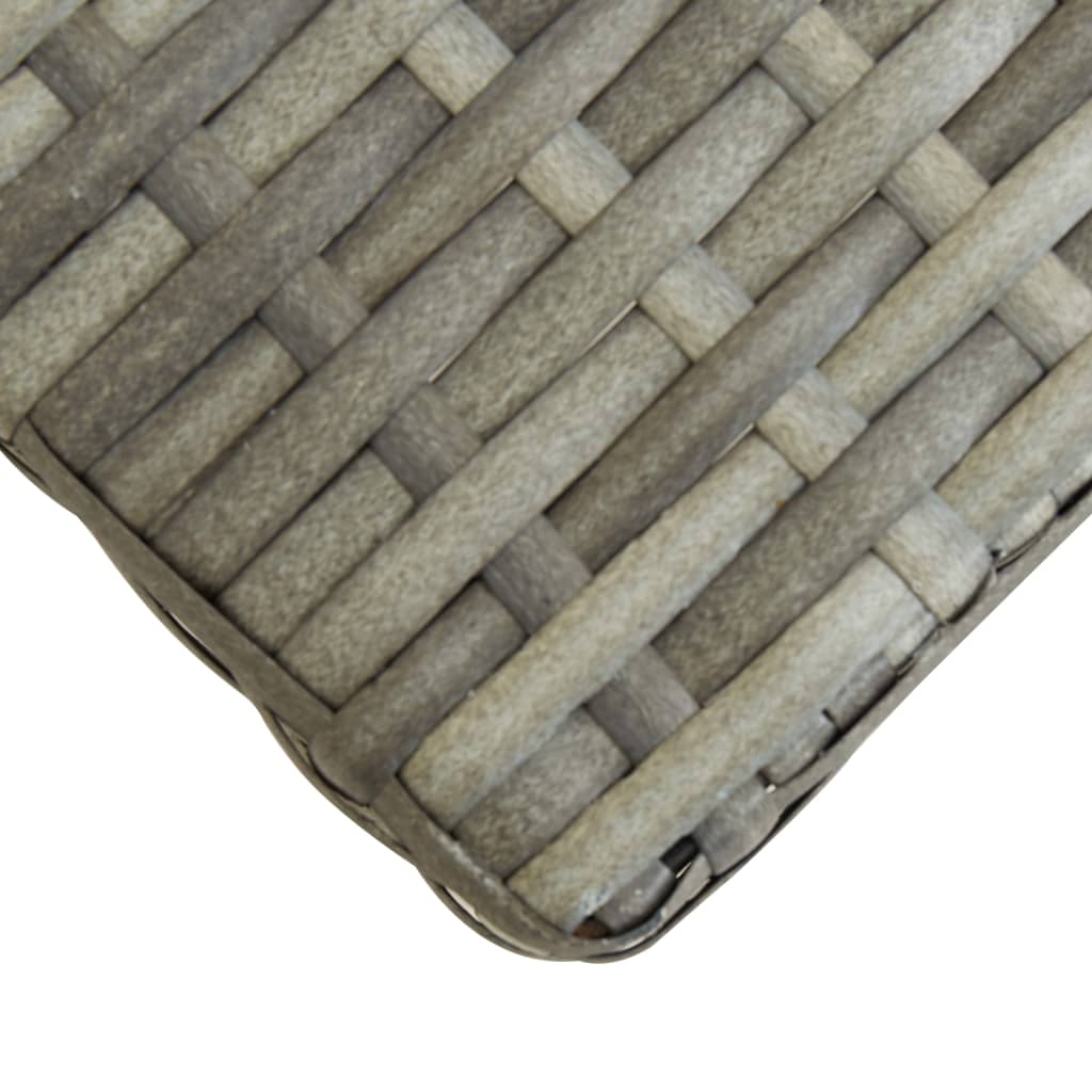 Gartenbank 120 cm Schwarz Poly Rattan und Massivholz Akazie