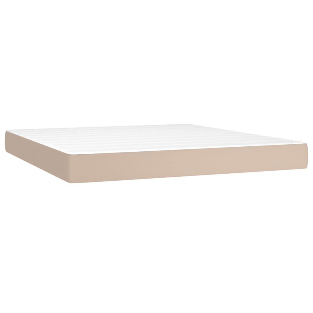Taschenfederkernmatratze Mittel Schwarz 80x200x20 cm Kunstleder