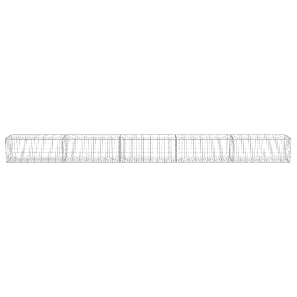 Gabionenwand mit Abdeckung Verzinkter Stahl 20×20×100 cm
