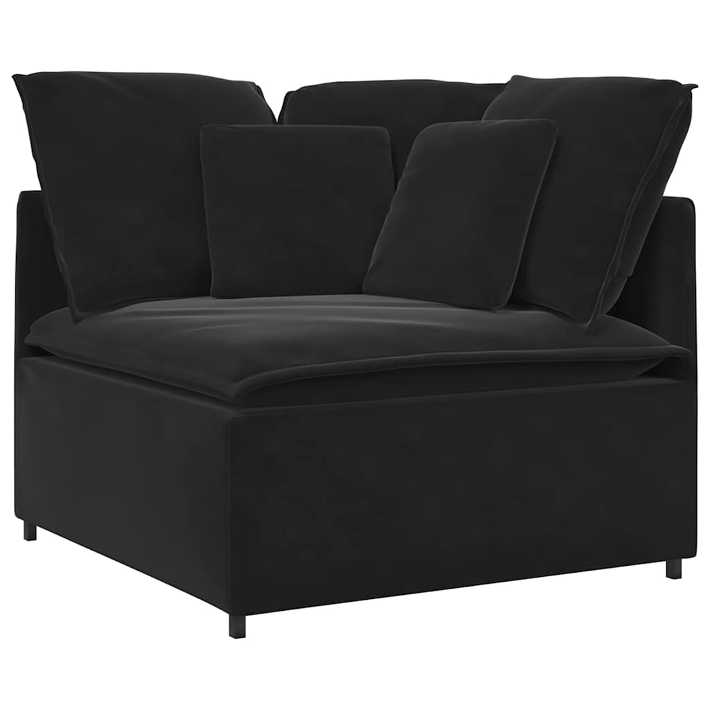 Modulares Sofa Endmodul mit Armlehne Kissen Blau 100 cm