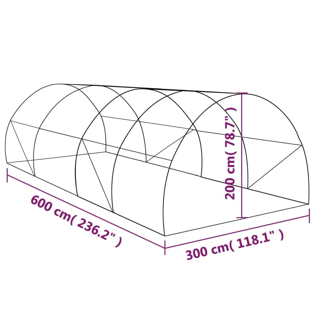 Gewächshaus 4,5 m² 300x150x200 cm