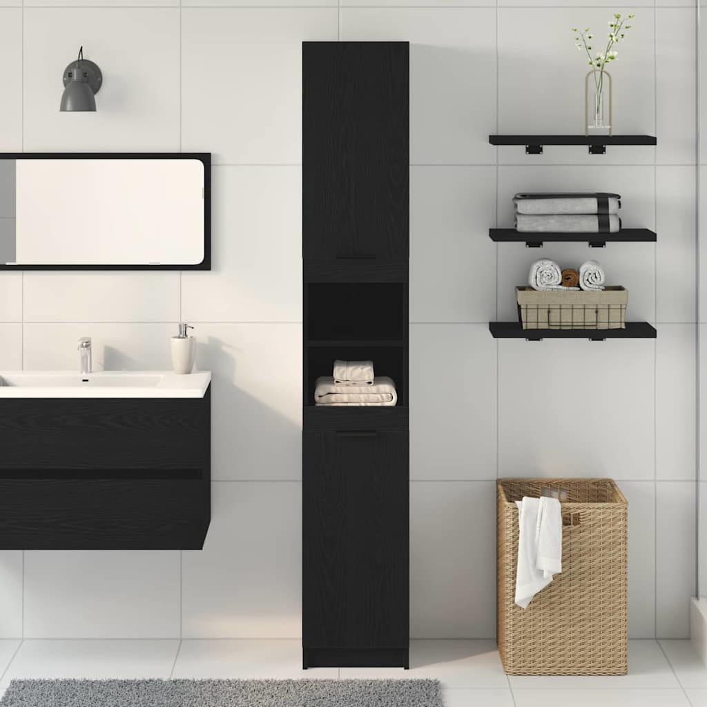 Badschrank Weiß 32x34x188,5 cm Holzwerkstoff